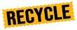 © outchill - RECYCLE text written on orange-black zig-zag stamp.