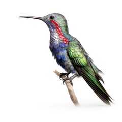 Wall Mural - Broad-billed hummingbird bird isolated on white. Generative AI