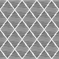 Wall Mural - Seamless pattern with black striped rhombuses