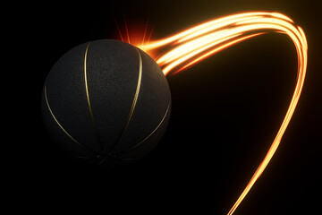 Wall Mural - Basketball Sports Ball Light Trail