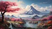 Japanese Background Illustration Landscape