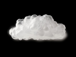 A cloud of liquid floating on top of a black background. Generative AI.