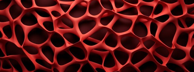 Aufkleber - Abstract red net grid texture on black background banner illustration concept for web design backdrop (Generative Ai)