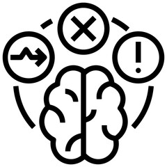 Brain idea symbol icon vector image. Illustration of the creative intelligence think design image