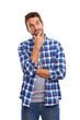 © Suresh Heyt/peopleimages.com - Thinking, memory and a man with a plan and emotion isolated on transparent png background. Serious, confused and a male creative designer with ideas, doubt and problem solving with expression
