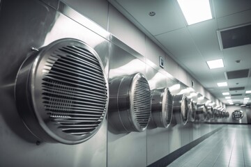 Wall Mural - ventilation and exhaust system in medical facility, with close-up of filter and vents, created with generative ai