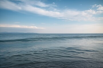 Poster - peaceful ocean view with serene waves and sky, perfect for meditation and reflection, created with generative ai