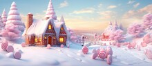 Illustration Of Christmas Background, AI Generated