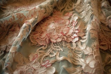 Wall Mural - gorgeous fabric texture, with intricate and delicate weave, created with generative ai