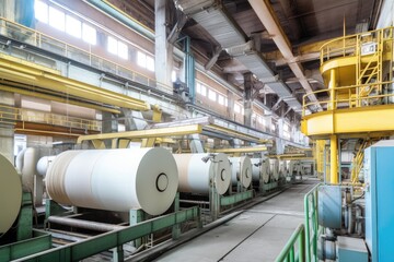 Sticker - high-tech pulp and paper mill, with advanced equipment and technology, created with generative ai