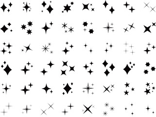 Wall Mural - Stars set icons.Shine icons. Christmas vector symbols isolated.Sparkle star icons.
