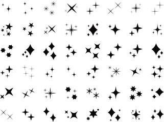 Wall Mural - Stars set icons.Shine icons. Christmas vector symbols isolated.Sparkle star icons.