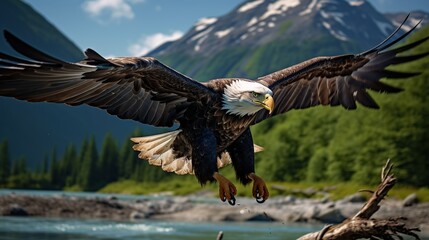 Wall Mural - big eagle wildlife bird ai generated image