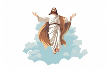 Wall Mural - Image ascension of Jesus Christ in heaven , Created with Generative Ai Technology