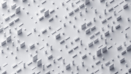 Sticker - Abstract 3d render, white geometric background design