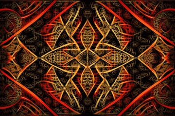 Canvas Print - abstract composition, with symmetrical shapes and repeated patterns, created with generative ai