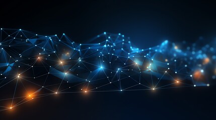 Lines data links with dark background, illustration for product presentation and template design.