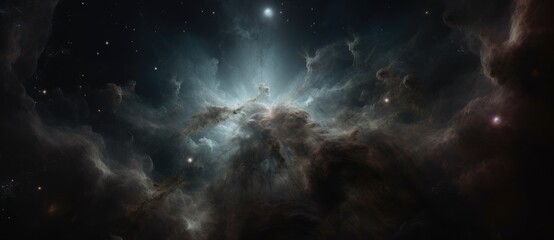 Wall Mural - nebula surrounded by stars, in the style of baroque sci-fi, hyperrealistic landscapes