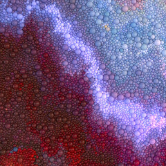 Aufkleber - Waves of colored spherical particle. Trendy 3d rendering background. Digital illustration