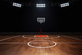 Fototapeta Sport - Empty basketball court on 3d illustration
