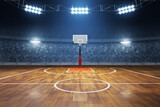 Fototapeta Sport - Basketball court on 3d illustration