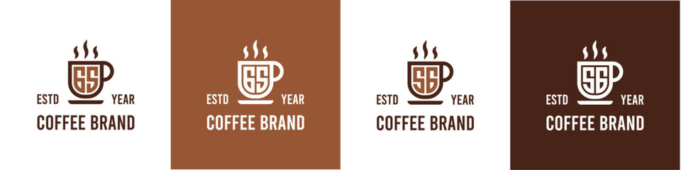 Wall Mural - Letter GS and SG Coffee Logo, suitable for any business related to Coffee, Tea, or Other with GS or SG initials.