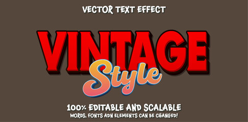 Leinwandbilder - Editable text effect Vintage 3d template style premium vector