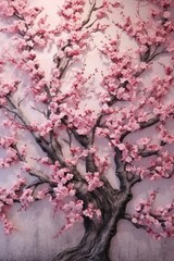 Sticker - blooming cherry blossom tree close-up, created with generative ai