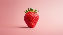 Strawberry Minimal Stylish Pink Background.