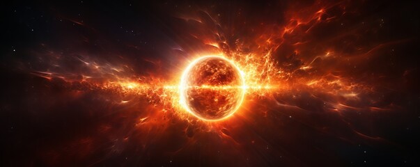 Wall Mural - space. stars, universe, flashes of light. sun. the glow of space. explosionai generation.