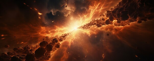 Wall Mural - space. stars, universe, flashes of light. sun. the glow of space. explosionai generation.