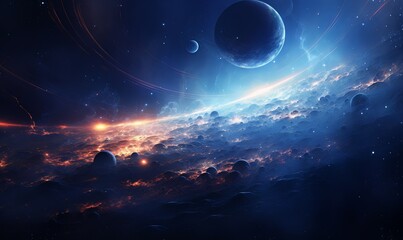 Wall Mural - space. orion nebula, black holes, explosion of planets and sun. stars, universe, flashes of light. f