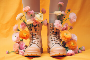 Flower woman beauty shoe