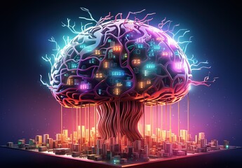 Poster - cyberspace and digital data network connection concept. High speed digital data transmission over internet, future technology concept digital abstract background.