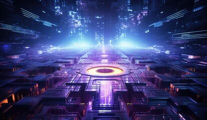 Poster - cyberspace and digital data network connection concept. High speed digital data transmission over internet, future technology concept digital abstract background.