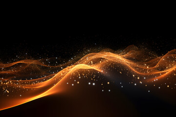 wave of bright particles. sound and music visualization.