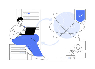 Poster - Proxy server abstract concept vector illustration.