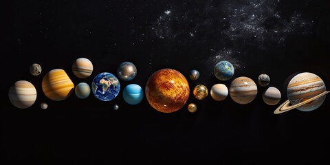 Wall Mural - ai generated. ai generative. solar system universe galaxy space planets poster background decoration