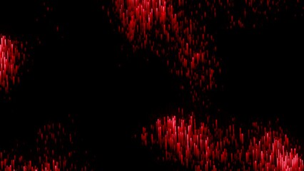 Poster - Yellow and red glitter stripes. Design. Black background with sparkling stripes of light made in abstraction.