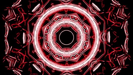 Poster - Abstract kaleidoscope background. Design. Unique fractal animation, shapes on a black background.