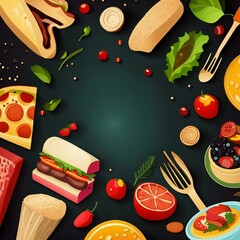 Wall Mural - food background