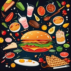 Wall Mural - food background