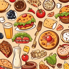 Wall Mural - food background