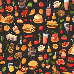 Wall Mural - food background