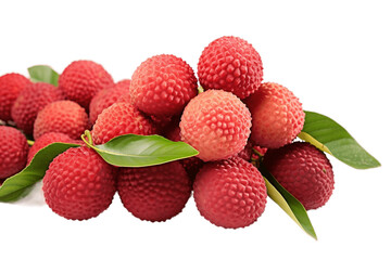 Wall Mural - Red Lychee Fruit on Transparent Background. AI