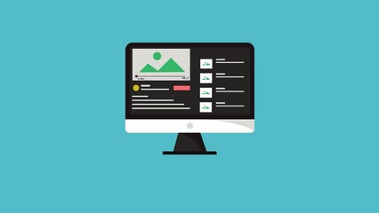 display screen video website 2d animation. motion graphic