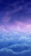 canvas print picture - Purple gradient mystical moonlight sky with clouds and stars phone background wallpaper, ai generated