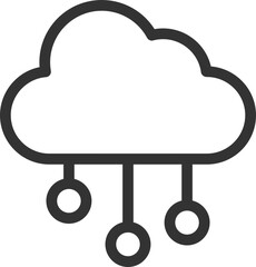 Poster - Technology icon vector cloud computing connection. Big data global server. Line design symbol.