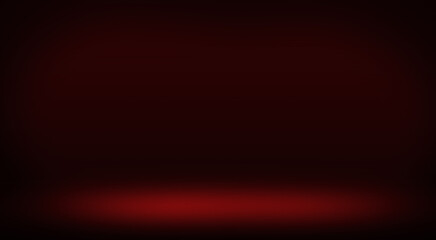 Poster - Dark red stage free space with little light on the floor and wall, background. Modern stage room space design