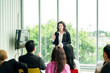 © FotoArtist - conference meeting. Business people sitting in a room listening to the motivator coach. Representation of a Self-growth and improvement special event